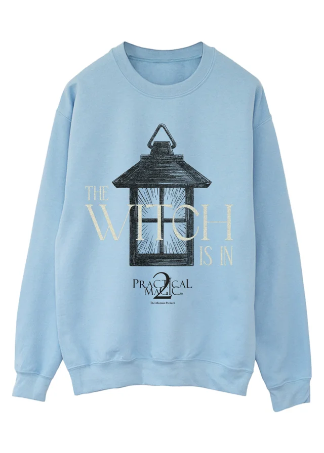 Spiral Galaxy Pratical Magic The Witch Is In Baby Blue Graphic Sweatshirt