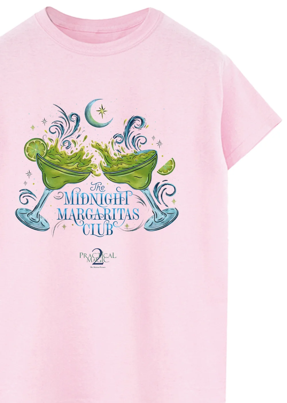 Spiral Galaxy Practical Magic Midnight Margherita Pink Graphic Boyfriend Fit T-Shirt - L Image 2