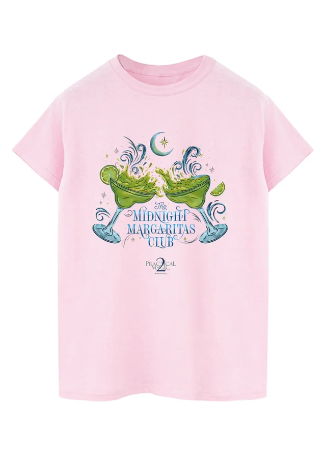 Spiral Galaxy Practical Magic Midnight Margherita Pink Graphic Boyfriend Fit T-Shirt