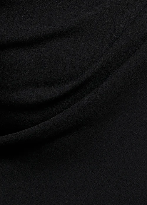 Goddiva Black Pleated Bardot Wrap Mermaid Maxi Dress - 10 Image 3