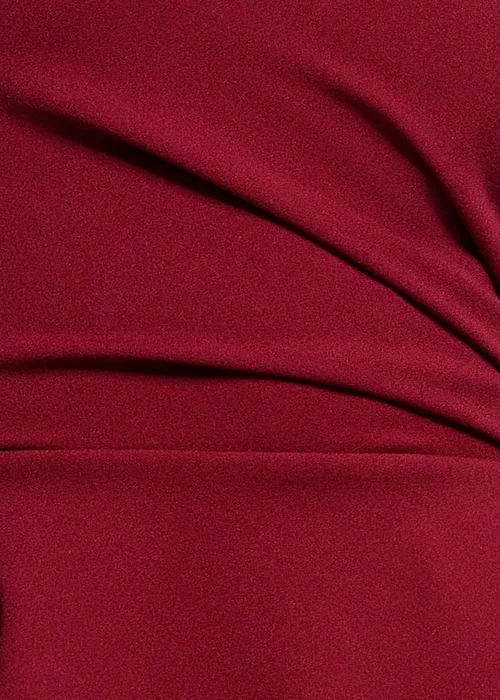 Goddiva Burgundy Cap Sleeve Sweetheart Peplum Scuba Maxi Dress - 16 Image 4