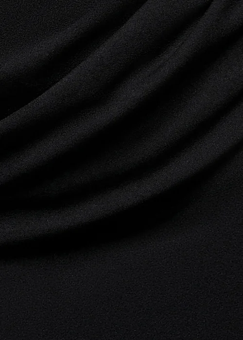 Goddiva Black Sleeveless Waist Pleated Scuba Crepe Maxi Dress - 8 Image 4