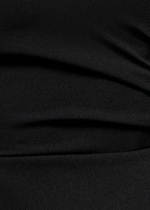 Goddiva Black Cap Sleeve Sweetheart Peplum Scuba Maxi Dress - 18 Image 4