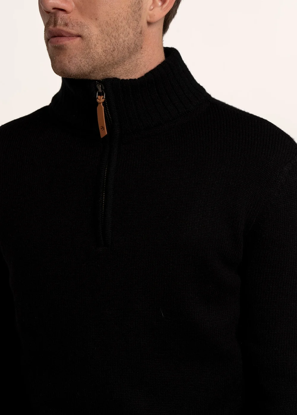 Brakeburn Navy Sloe 1/4 Zip Knitted Jumper - XL Image 4