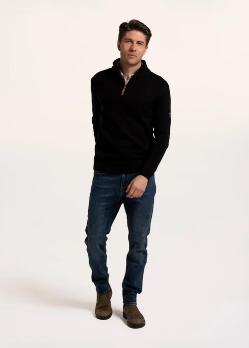 Brakeburn Navy Sloe 1/4 Zip Knitted Jumper - XL Image 5