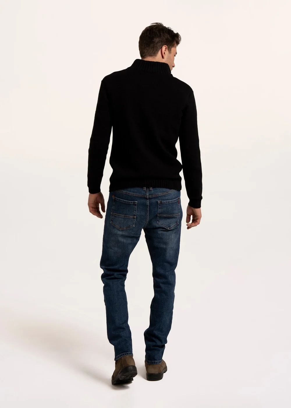 Brakeburn Navy Sloe 1/4 Zip Knitted Jumper - XL Image 2