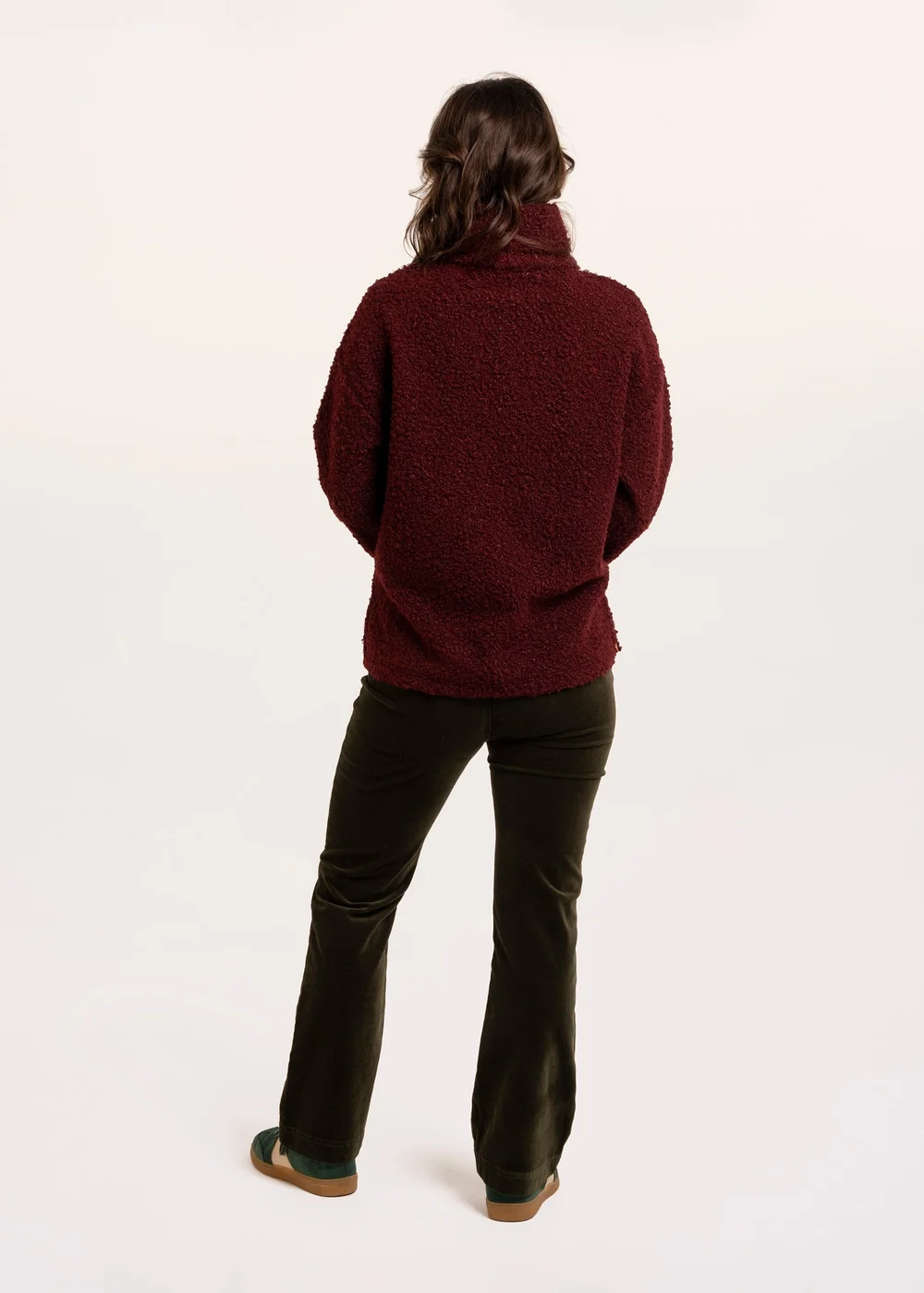 Brakeburn Burgundy Hatchet Boucle Cowl Neck Sweatshirt - 12 Image 2