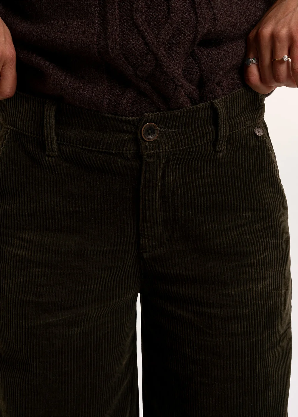 Brakeburn Khaki Spindle Cord Trouser - 18 Image 4
