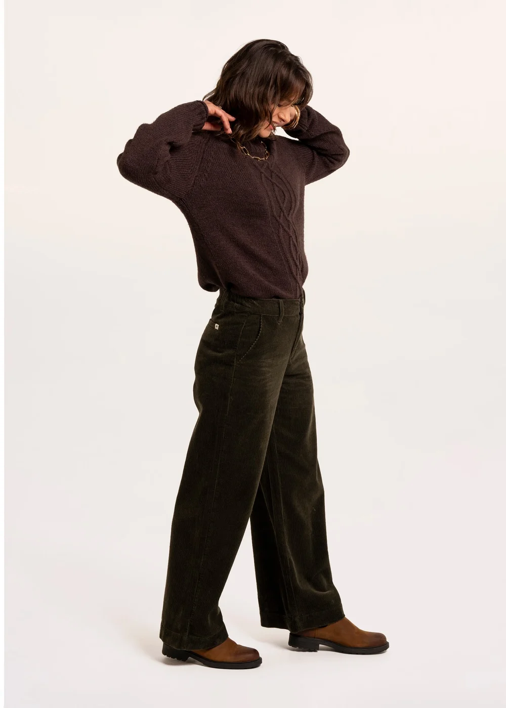 Brakeburn Khaki Spindle Cord Trouser - 18 Image 3