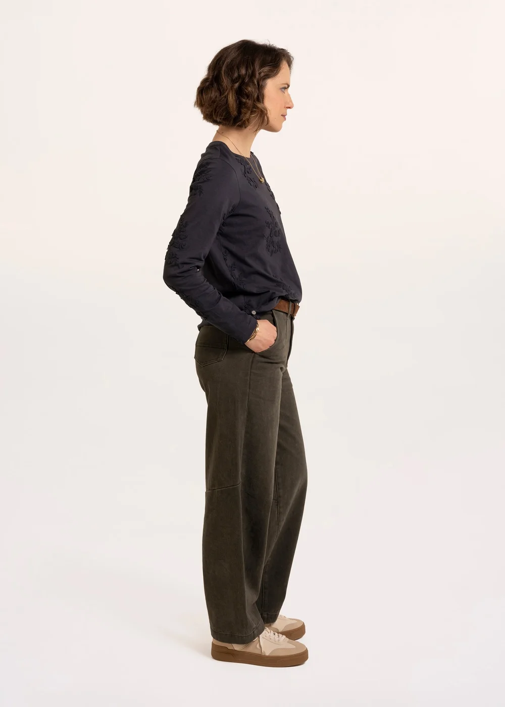 Brakeburn Navy Daria Embroidered Long Sleeve T-Shirt - 12 Image 3