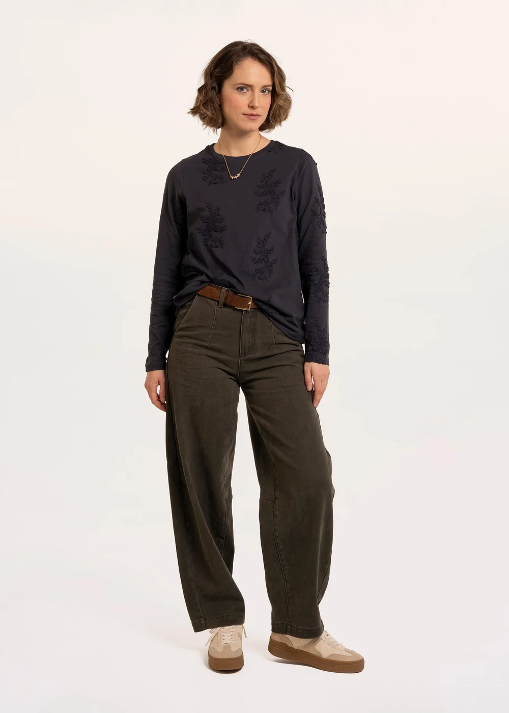 Brakeburn Navy Daria Embroidered Long Sleeve T-Shirt - 12 Image 5