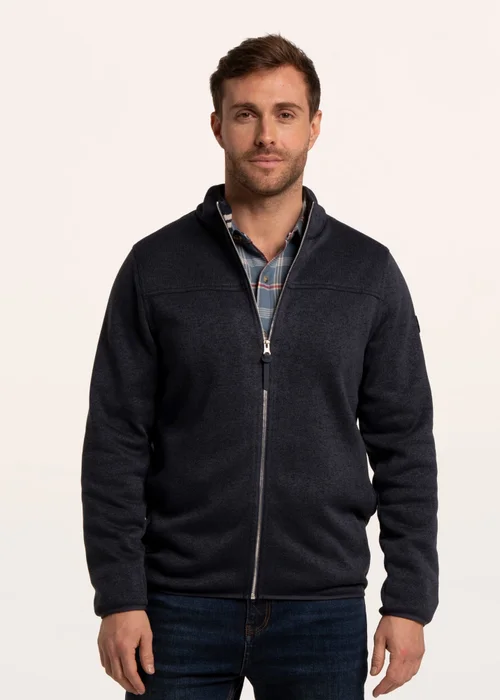 Brakeburn Navy Passford Full Zip Knitted Fleece - M Image 4