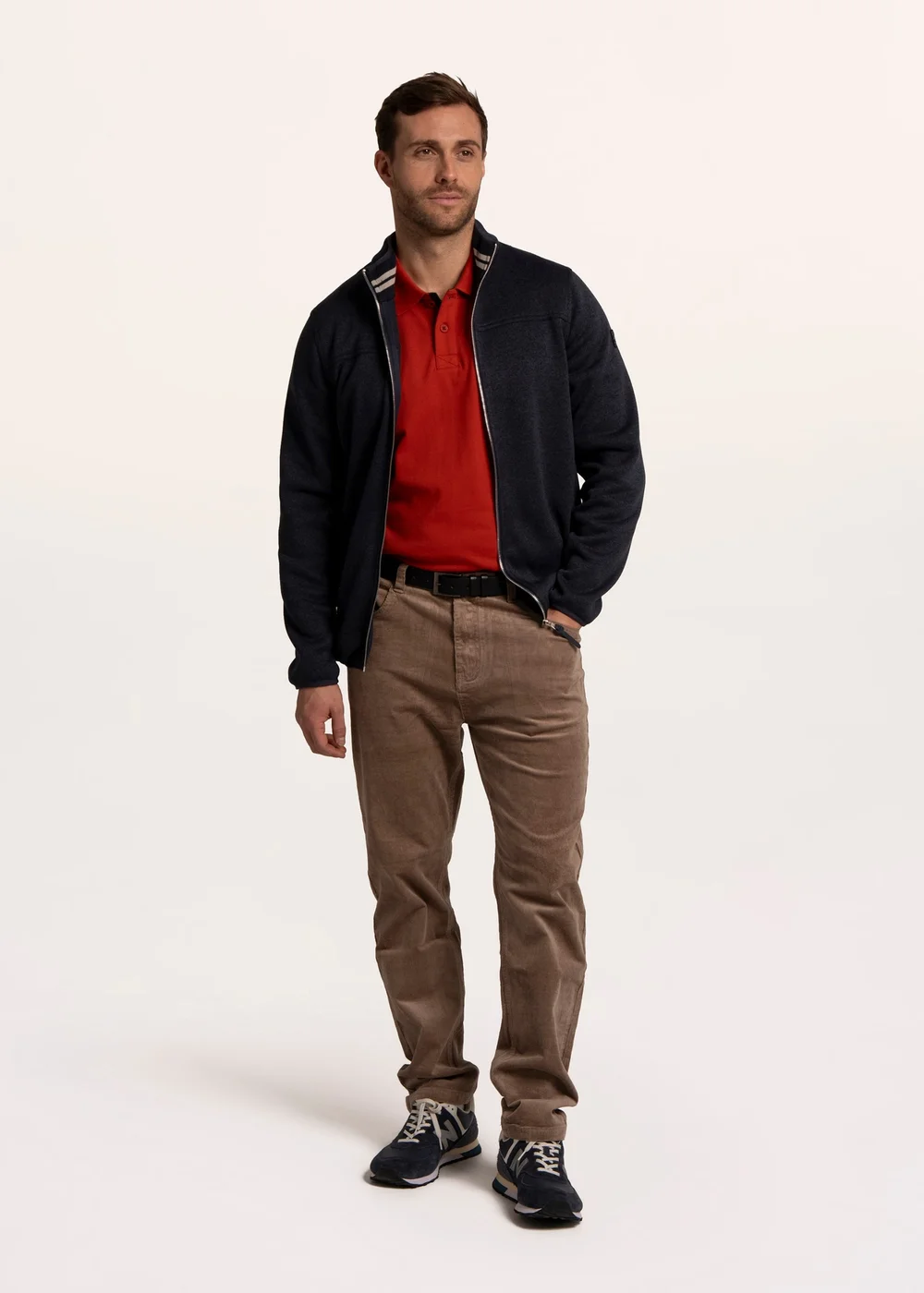 Brakeburn Navy Passford Full Zip Knitted Fleece - M Image 3