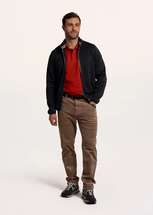 Brakeburn Navy Passford Full Zip Knitted Fleece - M Image 3