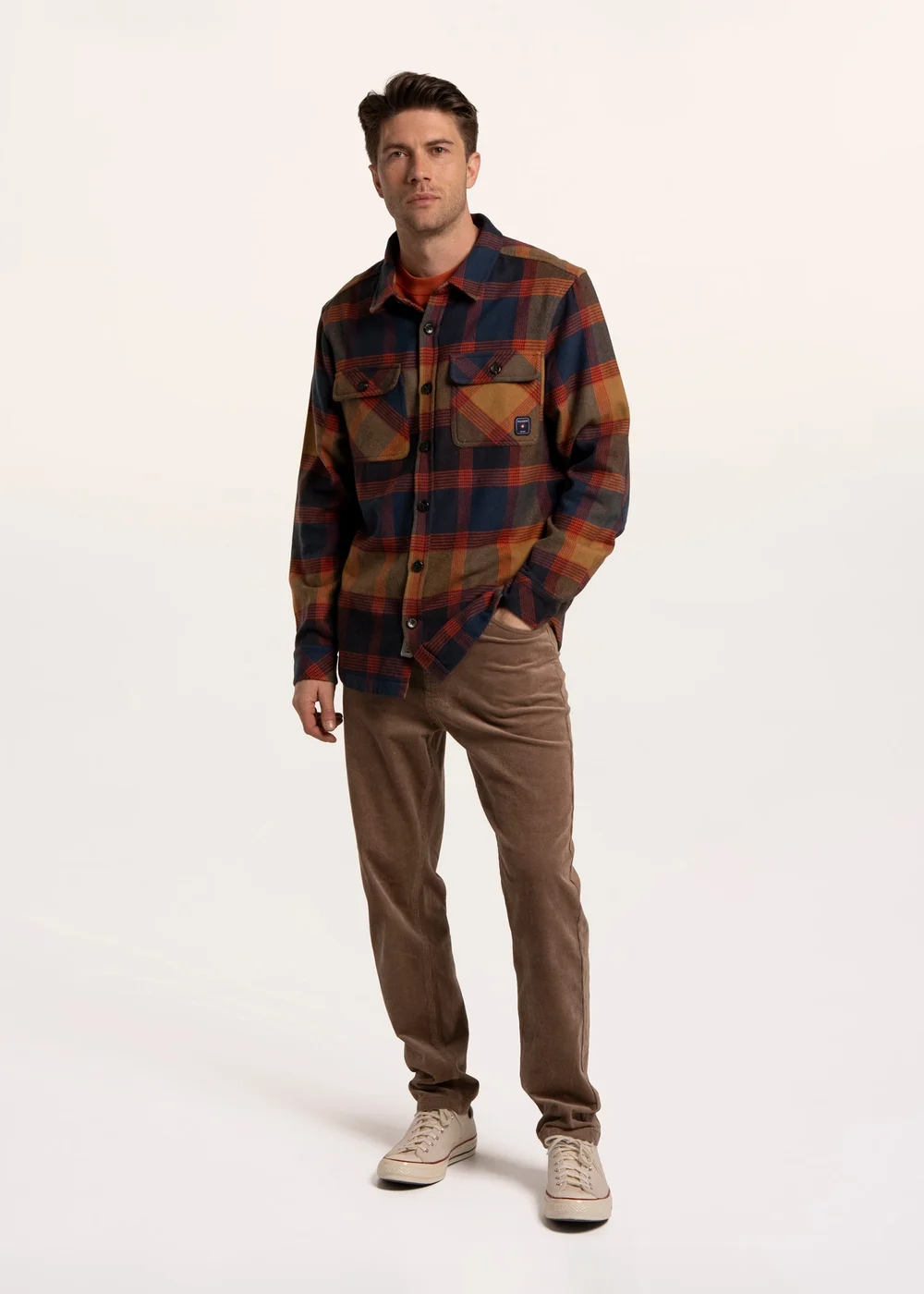 Brakeburn Navy Checkford Check Shirt - XL Image 5