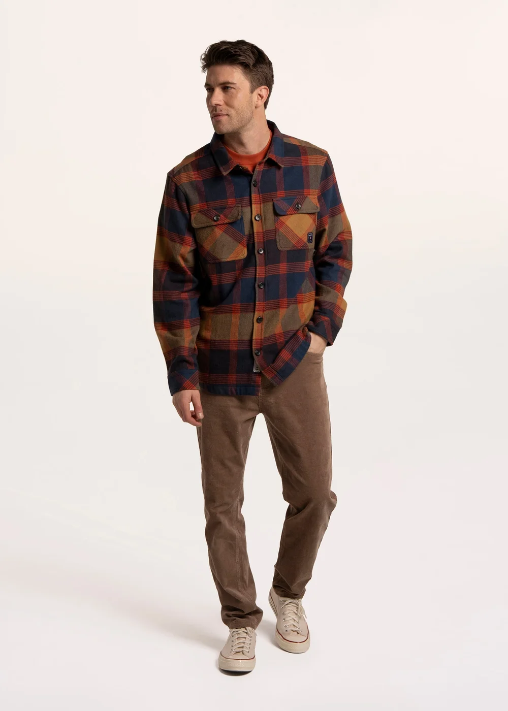 Brakeburn Navy Checkford Check Shirt - XL Image 1