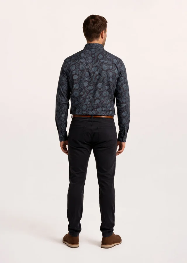 Brakeburn Blue Hendon Abstract Floral Printed Shirt
