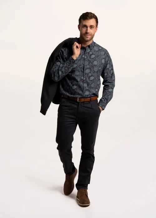 Brakeburn Blue Hendon Abstract Floral Printed Shirt - S Image 1