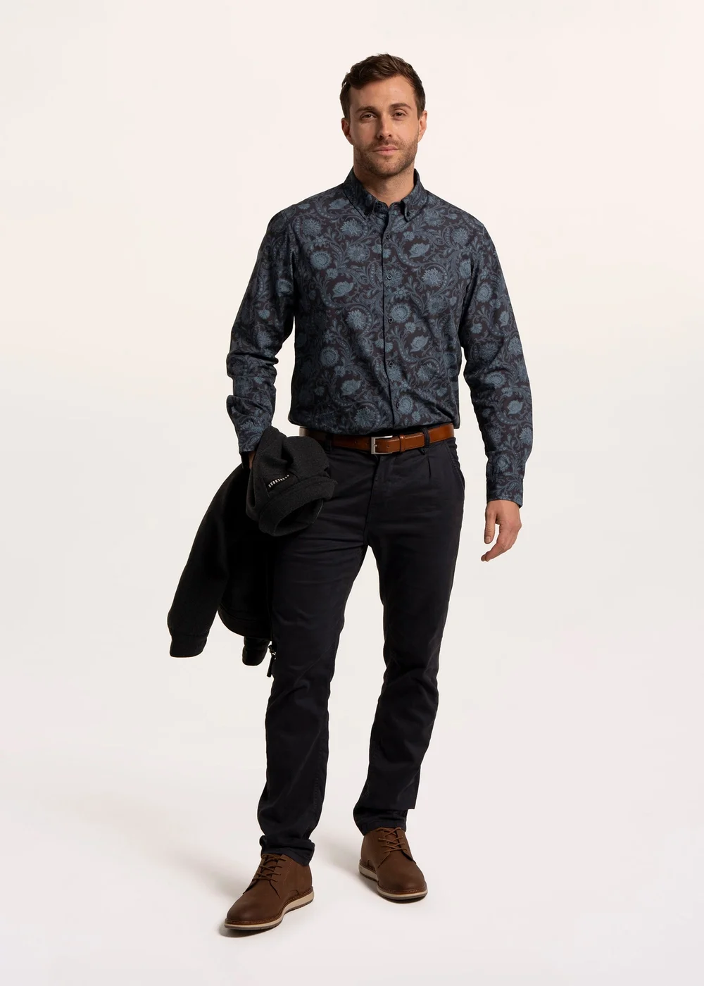 Brakeburn Blue Hendon Abstract Floral Printed Shirt - S Image 4