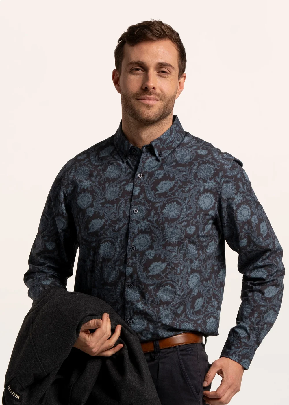 Brakeburn Blue Hendon Abstract Floral Printed Shirt - S Image 3