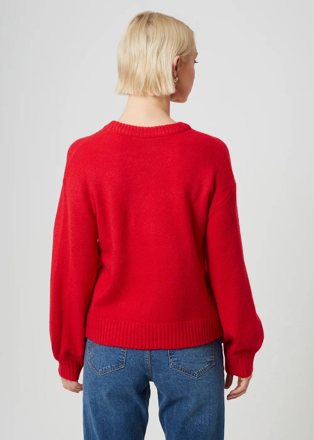 Brave Soul Red Sequin Candy Cane Christmas Jumper - S Image 2