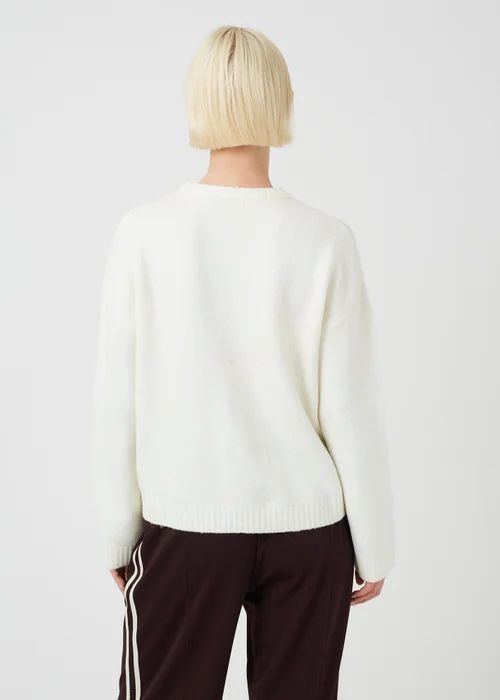 Brave Soul Cream Crew Neck Boucle Slogan Jumper - M Image 2