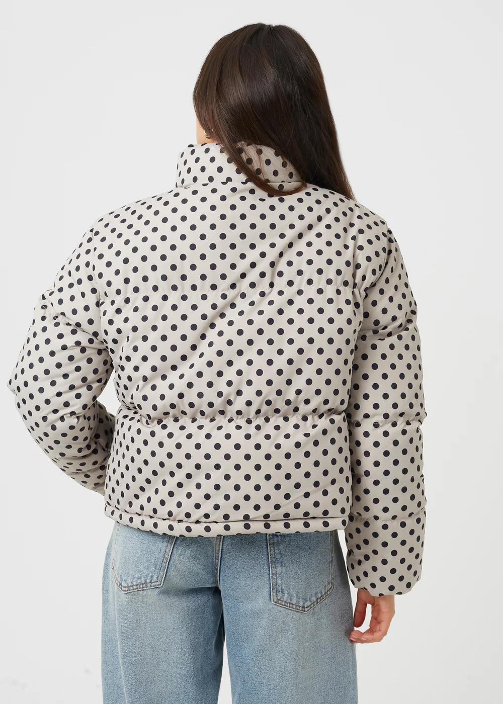 Brave Soul Cream Polka Dot Puffer Jacket - 10 Image 2