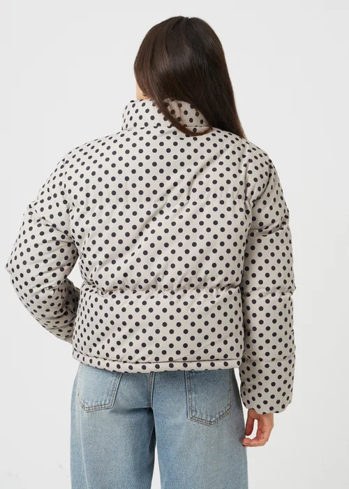 Brave Soul Cream Polka Dot Puffer Jacket - 10 Image 2