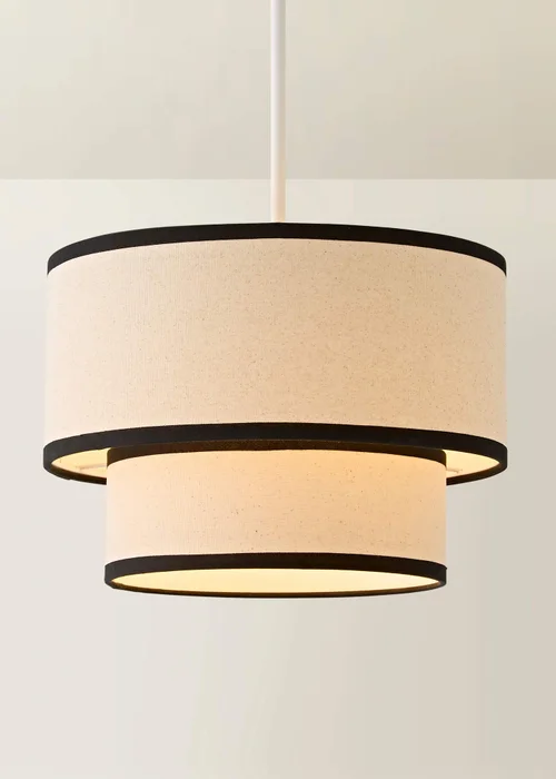 ValueLights Jodie Black Trim Two Tier Ceiling Pendant Shade - One Size Image 3