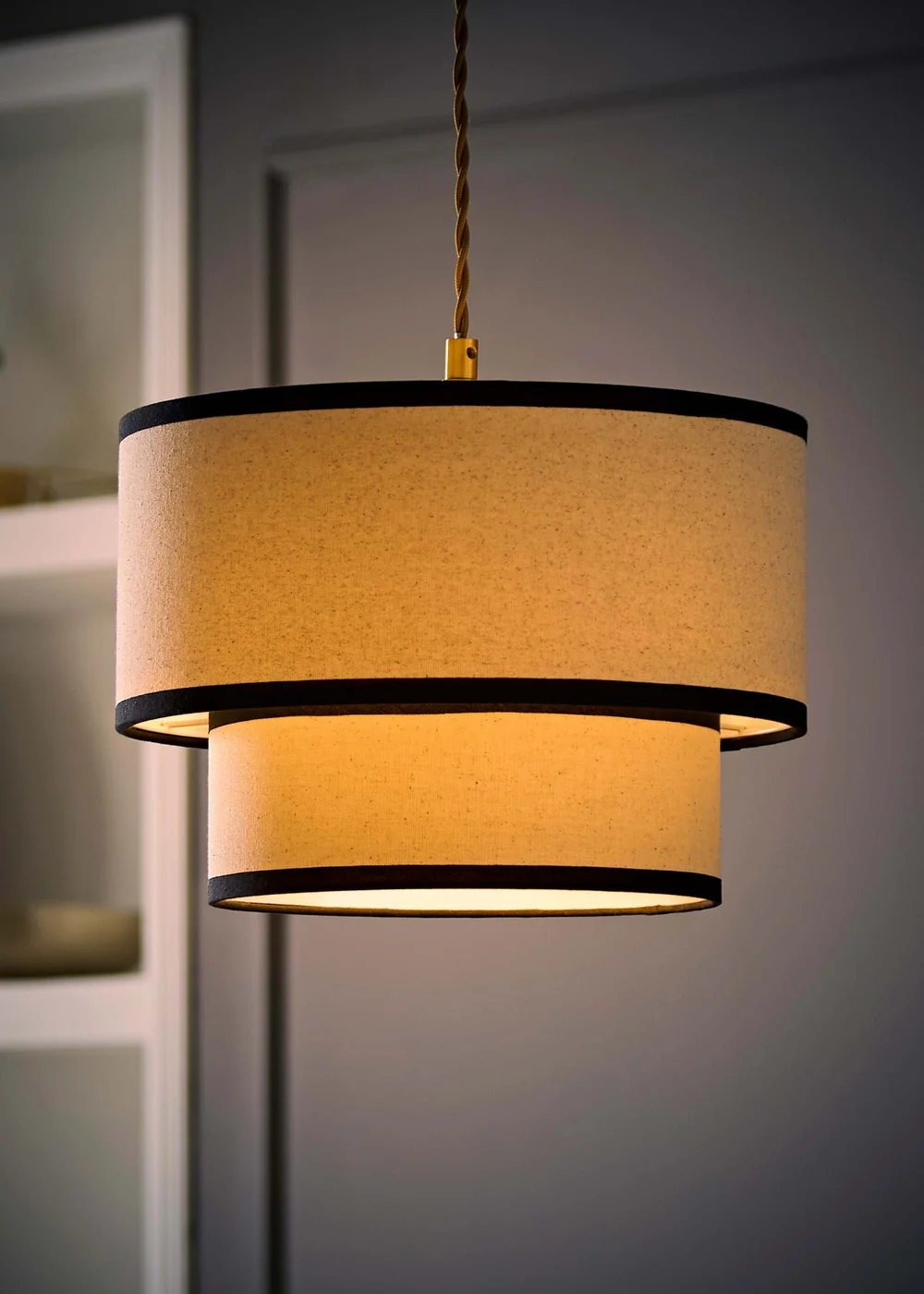 ValueLights Jodie Black Trim Two Tier Ceiling Pendant Shade - One Size Image 2
