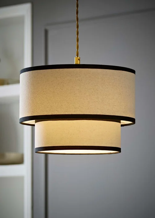 ValueLights Jodie Black Trim Two Tier Ceiling Pendant Shade - One Size Image 1