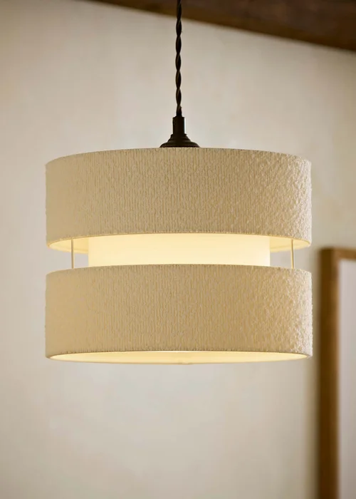 ValueLights Sophia Cream Boucle Layered Shade - One Size Image 1