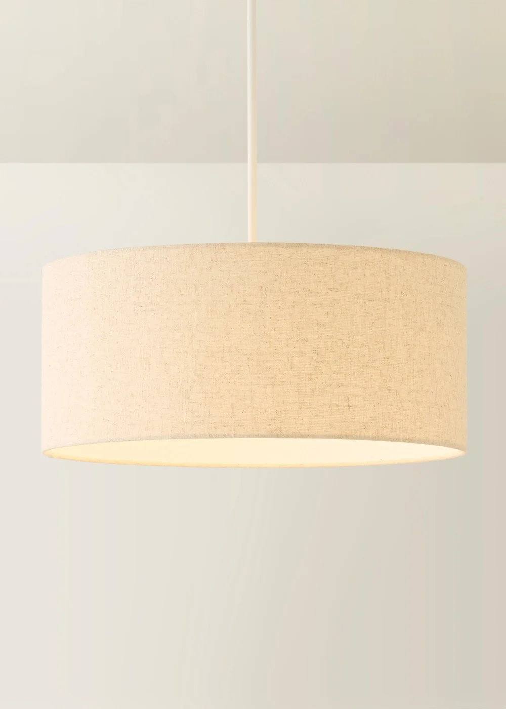 ValueLights Reni Natural Large Linen Squat Drum Shade 45cm - One Size Image 3