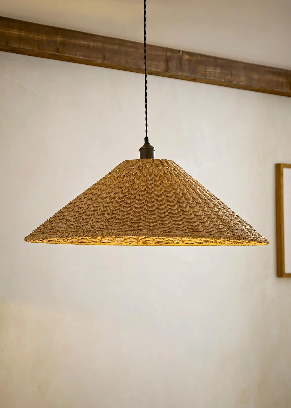 ValueLights Thelma Extra Large Conical Wicker Shade - One Size Image 1