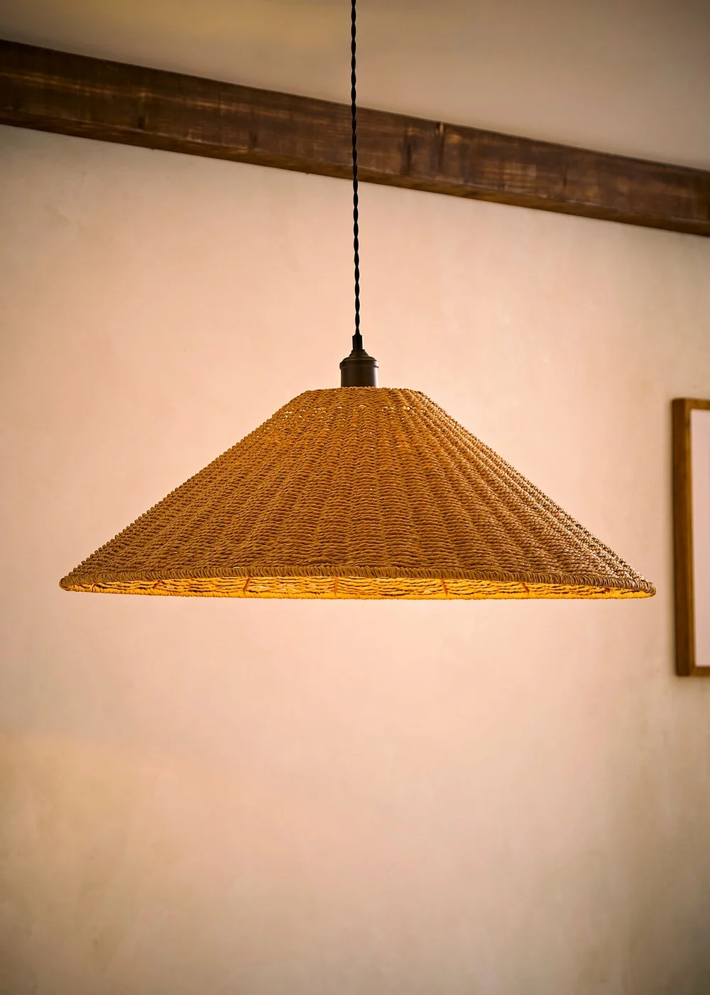 ValueLights Thelma Extra Large Conical Wicker Shade - One Size Image 2