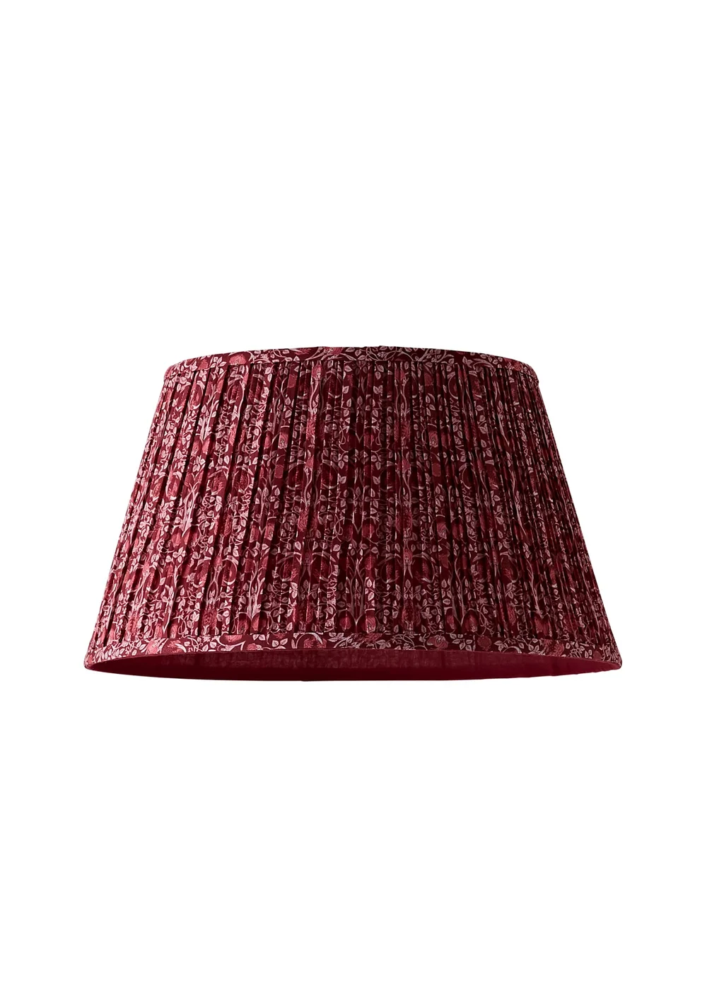 ValueLights Abel Large Taper Burgundy Floral Pleated Shade 45cm - S Image 5
