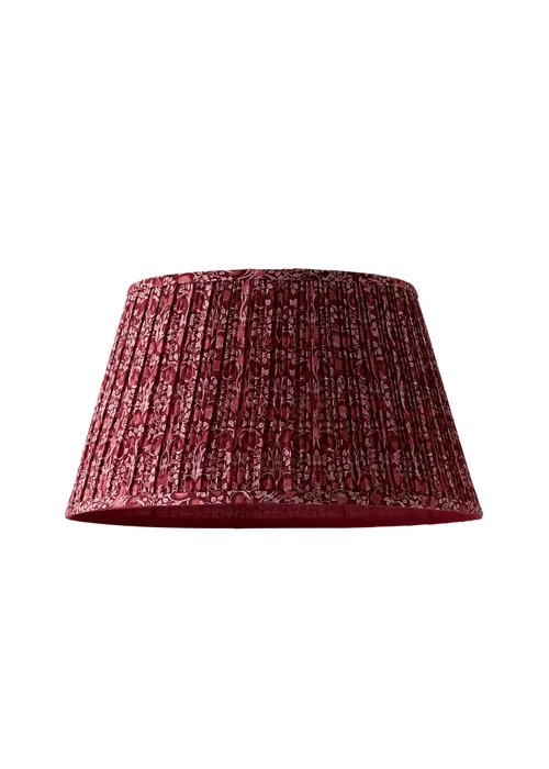 ValueLights Abel Large Taper Burgundy Floral Pleated Shade 45cm - S Image 5
