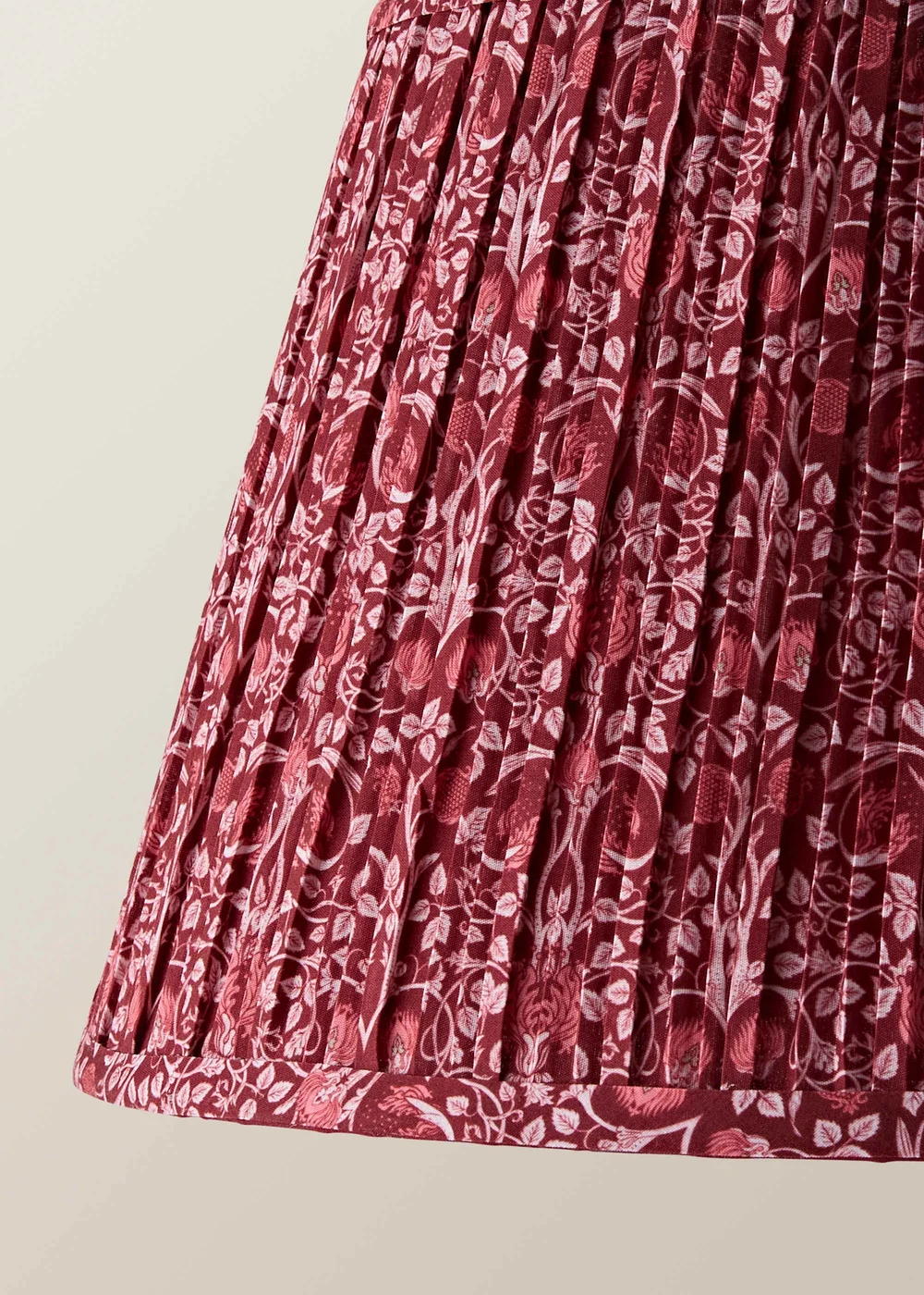 ValueLights Abel Large Taper Burgundy Floral Pleated Shade 45cm - S Image 4