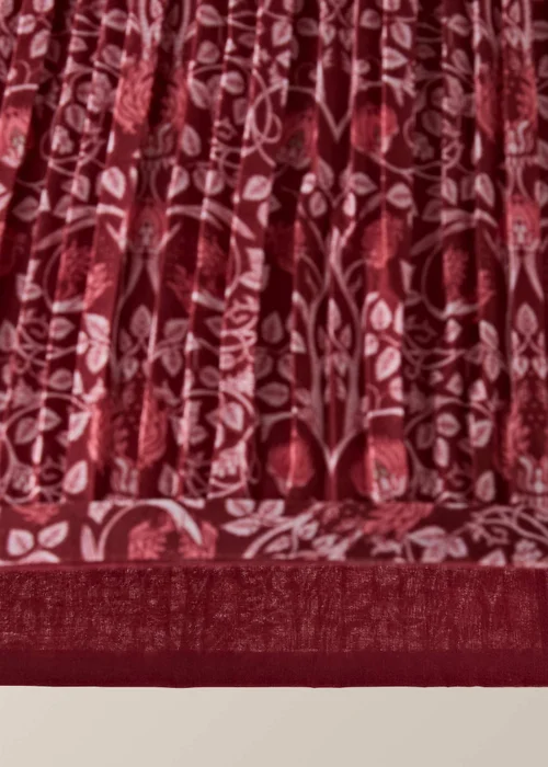 ValueLights Abel Large Taper Burgundy Floral Pleated Shade 45cm - S Image 6