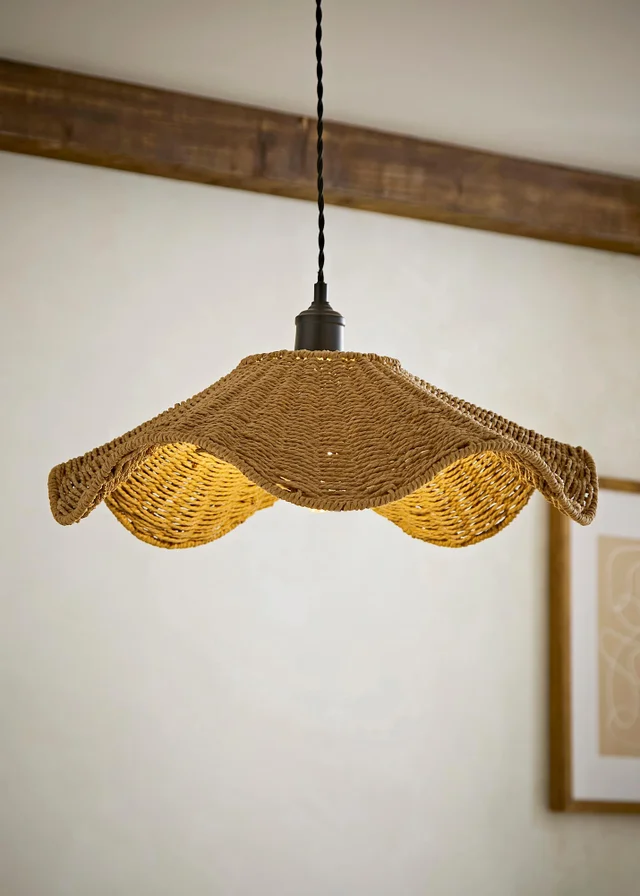ValueLights Loretta Wicker Wave Ceiling Pendant Shade
