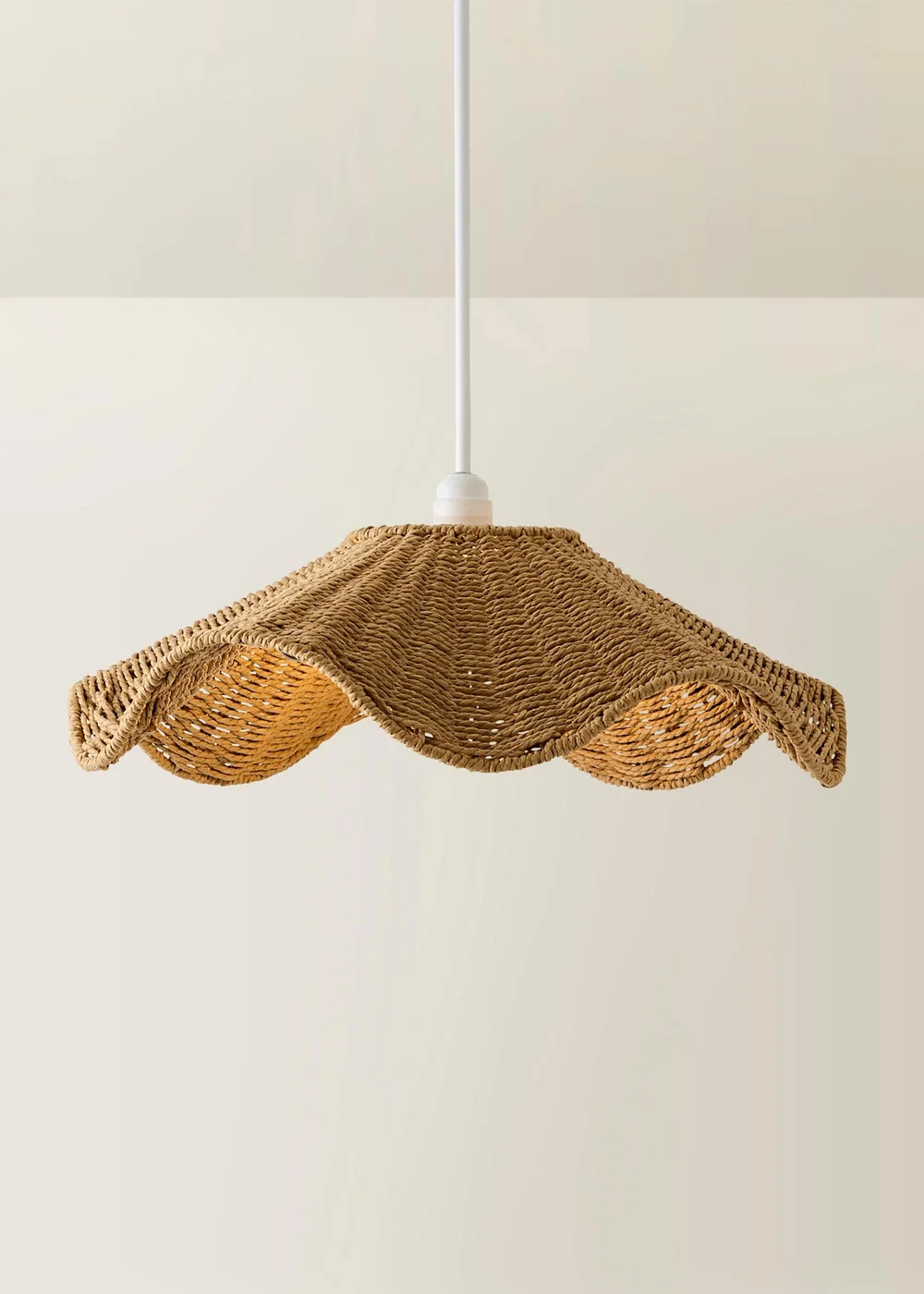 ValueLights Loretta Wicker Wave Ceiling Pendant Shade - One Size Image 3