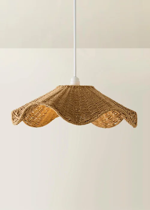 ValueLights Loretta Wicker Wave Ceiling Pendant Shade - One Size Image 3