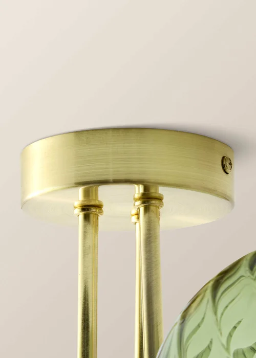 ValueLights Sydney Brushed Gold 3 Arm Twill Glass Ceiling Light - One Size Image 5
