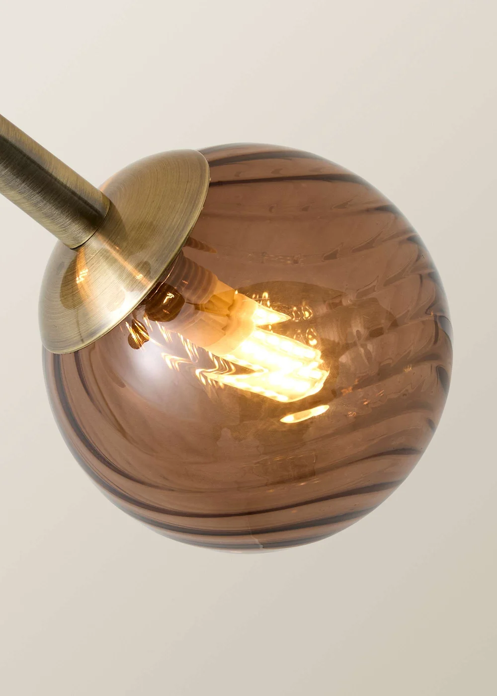 ValueLights Sydney Brushed Brass 4 Arm Twill Glass Ceiling Light - One Size Image 4
