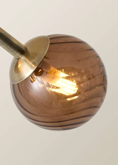 ValueLights Sydney Brushed Brass 4 Arm Twill Glass Ceiling Light - One Size Image 4