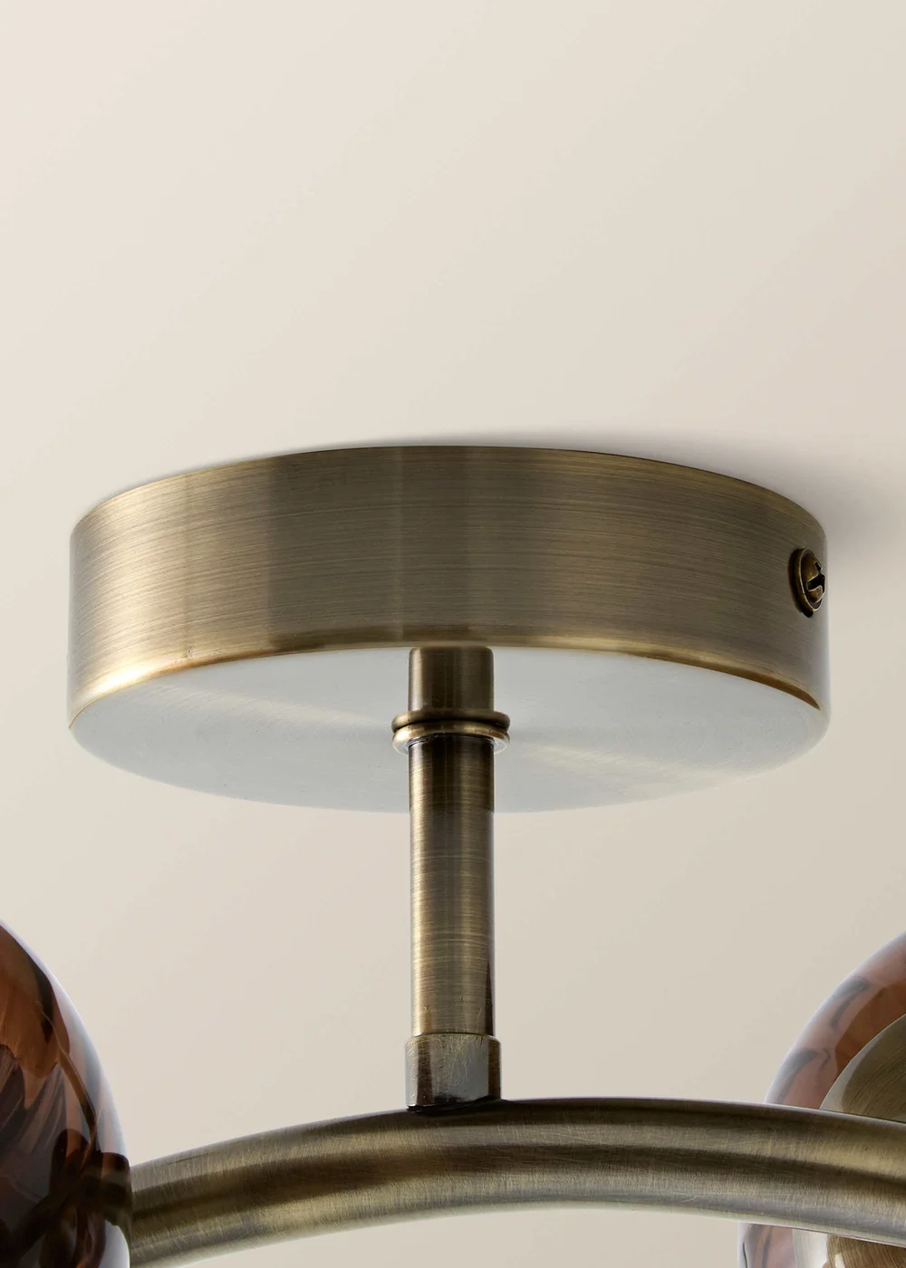 ValueLights Sydney Brushed Brass 4 Arm Twill Glass Ceiling Light - One Size Image 6
