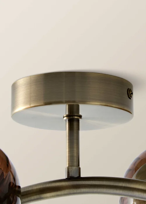 ValueLights Sydney Brushed Brass 4 Arm Twill Glass Ceiling Light - One Size Image 6