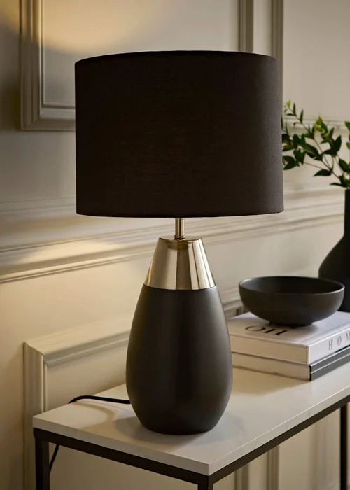 ValueLights Hurst Black Large Touch Table Lamp - One Size Image 1