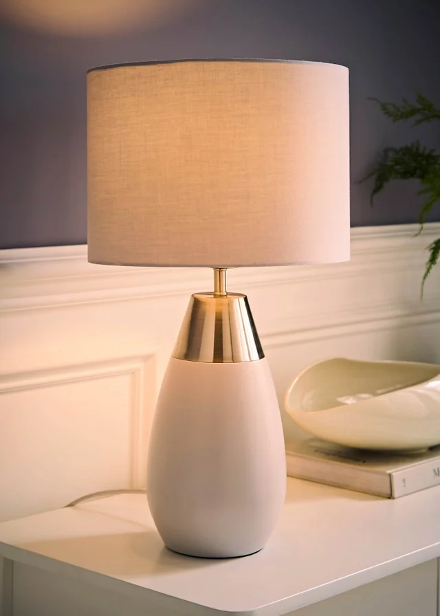 ValueLights Hurst Grey Large Touch Table Lamp