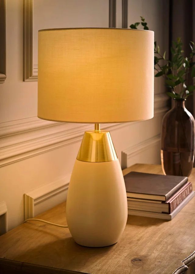 ValueLights Hurst Cream Large Touch Table Lamp